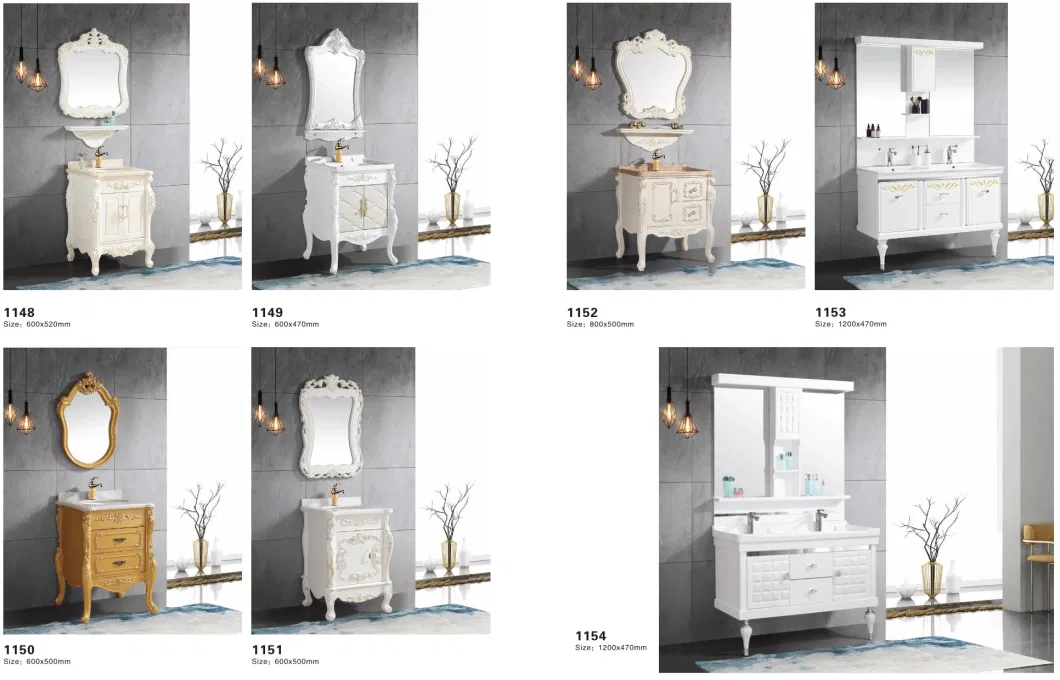 Popular Solid PVC Cabinet Bathroom Vanity for Small Size Toilet