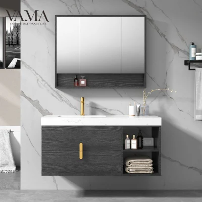 Vama 複数のサイズのモダンな壁掛け洗面化粧台、薬棚付き